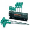 Juego de 9 llaves allen doble torx tamperproof con mango
