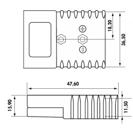 Clavija conector bateria SB50 Gris